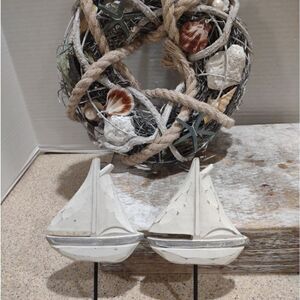 Costal Beach Decor 9" Wreath and 2 Wall Hooks